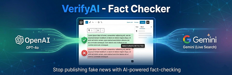 VerifyAI – Fact Checker Preview Wordpress Plugin - Rating, Reviews, Demo & Download