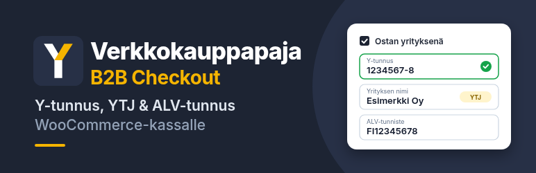 Verkkokauppapaja B2B Checkout For WooCommerce Preview Wordpress Plugin - Rating, Reviews, Demo & Download