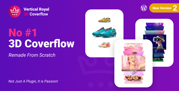 Vertical Royal 3D Coverflow Wordpress & WooCommerce Plugin Preview - Rating, Reviews, Demo & Download