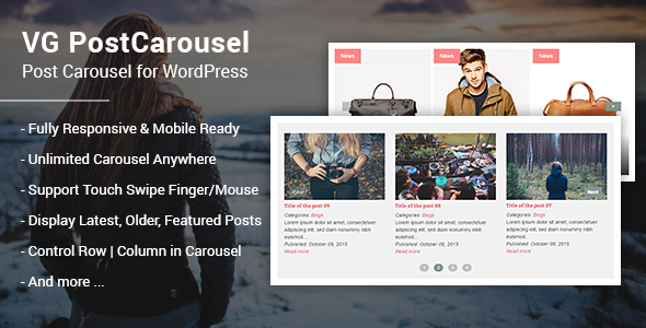 VG PostCarousel – Post Carousel Plugin for Wordpress Preview - Rating, Reviews, Demo & Download