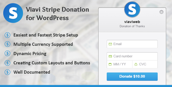 Viavi Stripe Donation Plugin for Wordpress Preview - Rating, Reviews, Demo & Download