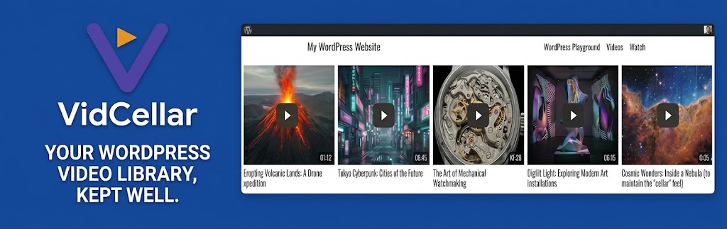 VidCellar Lite Preview Wordpress Plugin - Rating, Reviews, Demo & Download