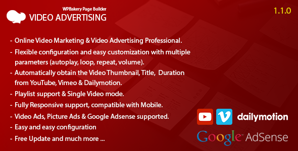 Video Advertising – Addon For WPBakery Page Builder Preview Wordpress Plugin - Rating, Reviews, Demo & Download
