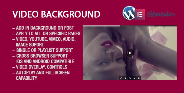 Video Background Elementor Widget Preview Wordpress Plugin - Rating, Reviews, Demo & Download