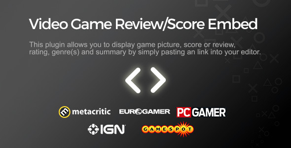 Video Game Review/Score Embed Preview Wordpress Plugin - Rating, Reviews, Demo & Download