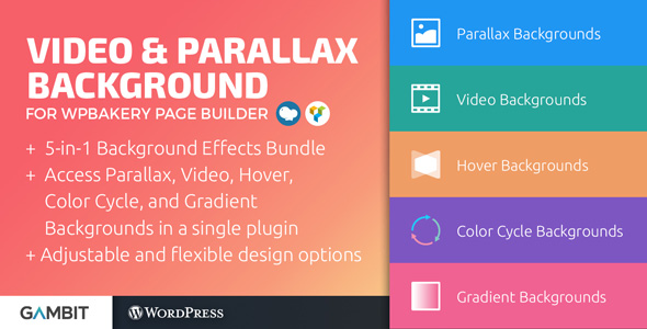 Video & Parallax Backgrounds For WPBakery Page Builder (formerly Visual Composer) Preview Wordpress Plugin - Rating, Reviews, Demo & Download