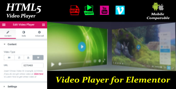 Video Player For Elementor Preview Wordpress Plugin - Rating, Reviews, Demo & Download