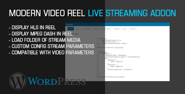 Video Reel Live Streaming AddOn Plugin for Wordpress Preview - Rating, Reviews, Demo & Download