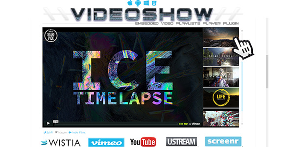 VideoShow Embed Video Playlist Player Preview Wordpress Plugin - Rating, Reviews, Demo & Download