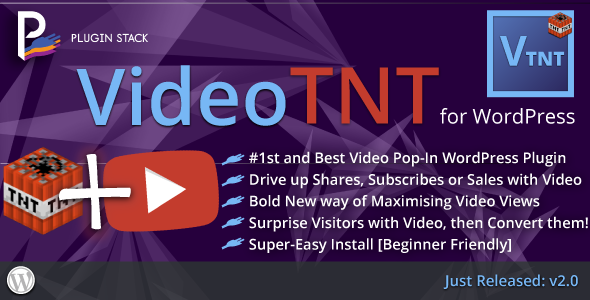 VideoTNT: WordPress In-Content Video Pop-In Plugin Preview - Rating, Reviews, Demo & Download