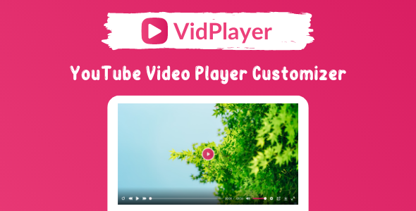 VidPlayer – YouTube Video Player Customizer Preview Wordpress Plugin - Rating, Reviews, Demo & Download