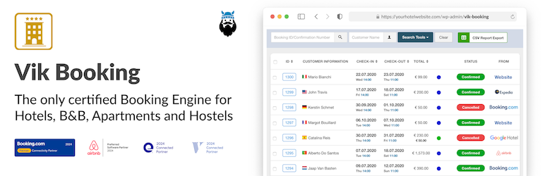 VikBooking Hotel Booking Engine & PMS Preview Wordpress Plugin - Rating, Reviews, Demo & Download