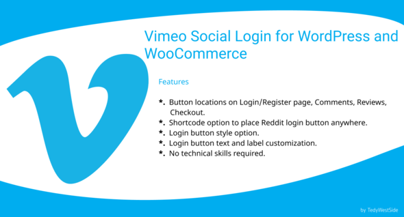 Vimeo Social Login  Plugin For WordPress And WooCommerce Preview - Rating, Reviews, Demo & Download