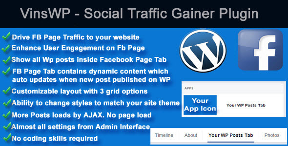 VinsWP Social Traffic Gainer Preview Wordpress Plugin - Rating, Reviews, Demo & Download