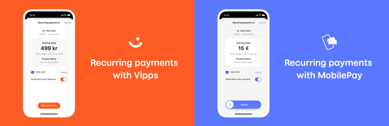 Vipps/MobilePay Recurring Payments For WooCommerce Preview Wordpress Plugin - Rating, Reviews, Demo & Download