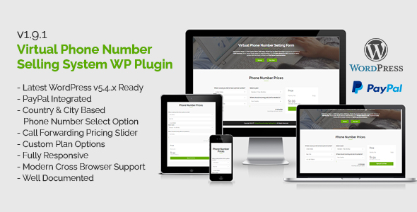Virtual Phone Number Selling System WordPress Plugin Preview - Rating, Reviews, Demo & Download