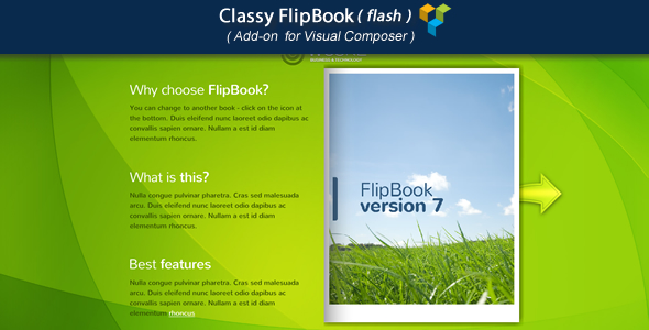 Visual Composer Add-on – Classy FlipBook(flash) Preview Wordpress Plugin - Rating, Reviews, Demo & Download