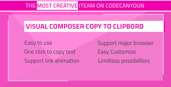 Visual Composer – Copy To Clipboard Preview Wordpress Plugin - Rating, Reviews, Demo & Download