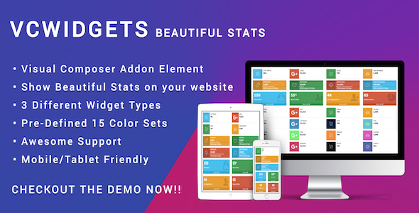 Visual Composer Stats Widgets – Responsive AdminLTE Preview Wordpress Plugin - Rating, Reviews, Demo & Download