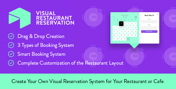 Visual Restaurant Reservation –  WordPress Booking System Preview - Rating, Reviews, Demo & Download