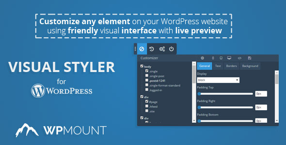 Visual Styler –  Customize Your Website Easy Preview Wordpress Plugin - Rating, Reviews, Demo & Download