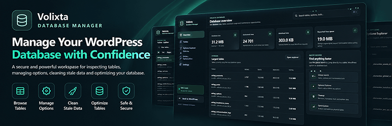 Volixta Database Manager Preview Wordpress Plugin - Rating, Reviews, Demo & Download