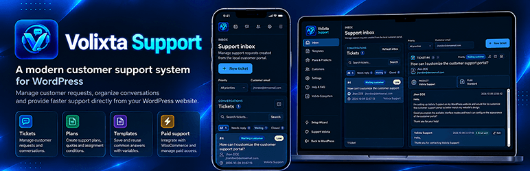 Volixta Support Preview Wordpress Plugin - Rating, Reviews, Demo & Download