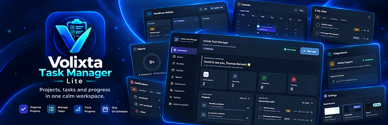 Volixta Task Manager Lite Preview Wordpress Plugin - Rating, Reviews, Demo & Download