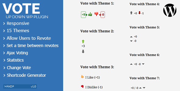Vote Up Down Wordpress Plugin Preview - Rating, Reviews, Demo & Download