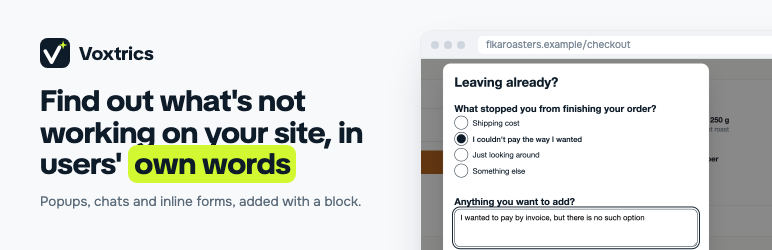 Voxtrics Feedback Preview Wordpress Plugin - Rating, Reviews, Demo & Download