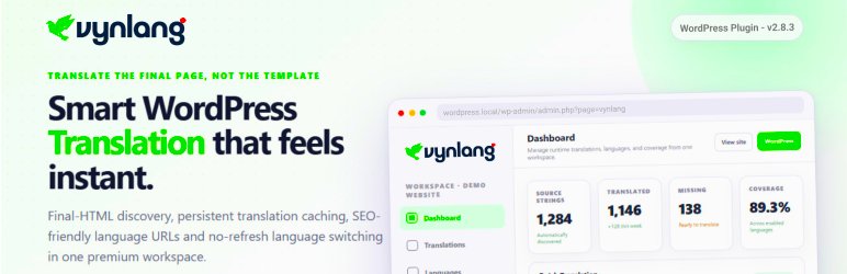 Vynlang – A Wordpress Plugin - Rating, Reviews, Demo & Download