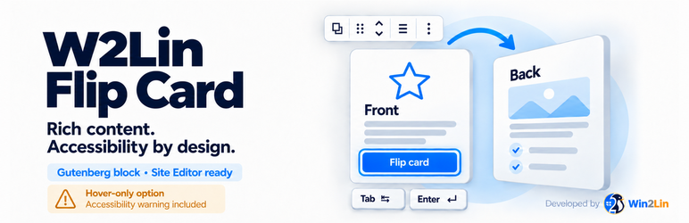 W2Lin Flip Card Preview Wordpress Plugin - Rating, Reviews, Demo & Download