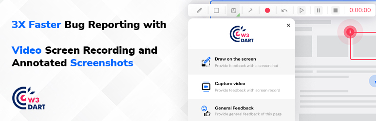 W3Dart : Visual Feedback And Bug Reporting Tool With Video Screen Recording And Annotated Screenshots Preview Wordpress Plugin - Rating, Reviews, Demo & Download