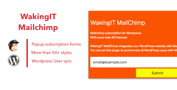 WakingIT Mailchimp Newsletter Wordpress Plugin Preview - Rating, Reviews, Demo & Download