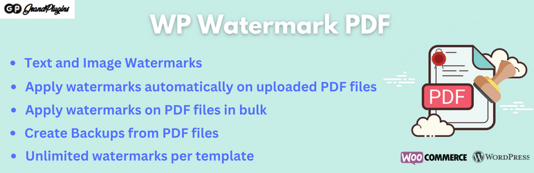 Watermark PDF Plugin for Wordpress And WooCommerce Preview - Rating, Reviews, Demo & Download