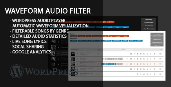 Waveform Audio Filter Preview Wordpress Plugin - Rating, Reviews, Demo & Download