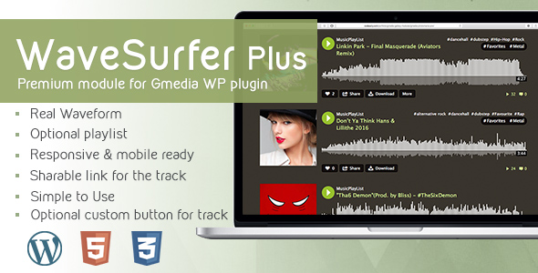 WaveSurfer Plus V1 Wordpress Plugin - Rating, Reviews, Demo & Download