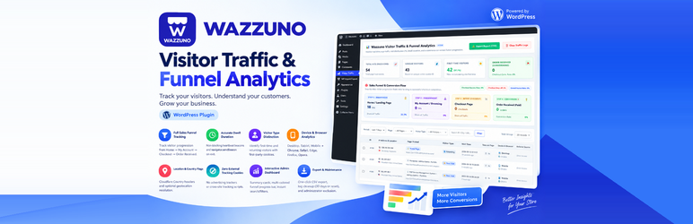 Wazzuno Visitor Traffic & Funnel Analytics Preview Wordpress Plugin - Rating, Reviews, Demo & Download