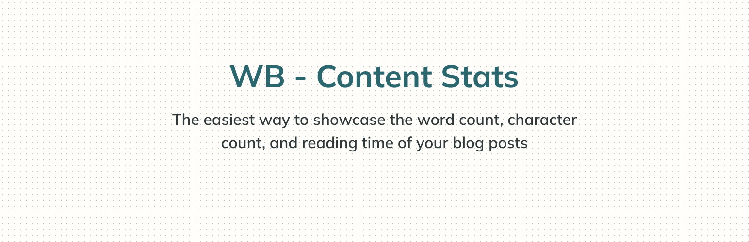 WB Content Stats Preview Wordpress Plugin - Rating, Reviews, Demo & Download