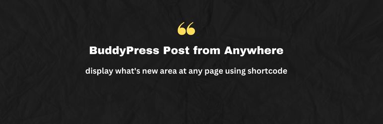 Wbcom Designs – BuddyPress Post From Anywhere Preview Wordpress Plugin - Rating, Reviews, Demo & Download