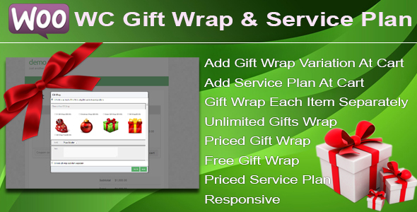 WC Gift Wrap And Service Plan Preview Wordpress Plugin - Rating, Reviews, Demo & Download
