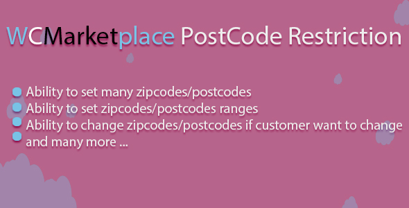 Wcmarketplace Postcode Restriction Preview Wordpress Plugin - Rating, Reviews, Demo & Download