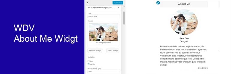 WDV About Me Widget Preview Wordpress Plugin - Rating, Reviews, Demo & Download