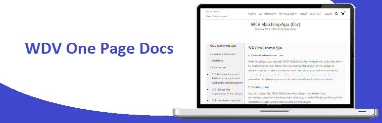 WDV One Page Docs – Documentation Plugin For WordPress Preview - Rating, Reviews, Demo & Download