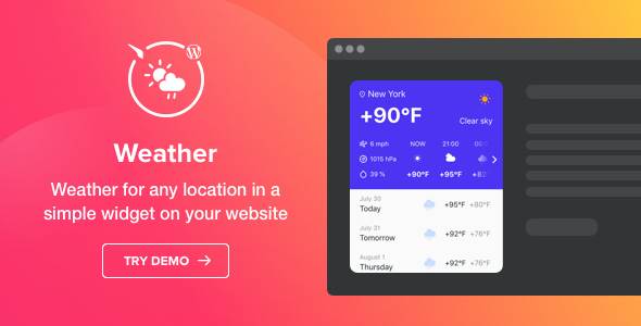 Weather Forecast – WordPress Weather Plugin Preview - Rating, Reviews, Demo & Download