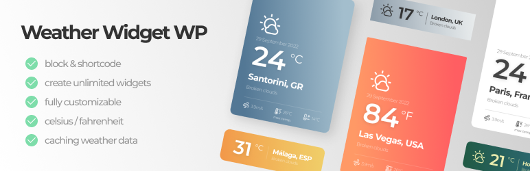 Weather Widget WP Preview Wordpress Plugin - Rating, Reviews, Demo & Download
