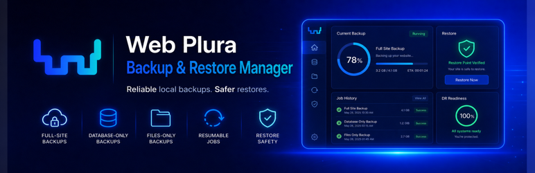 Web Plura Backup & Restore Manager Preview Wordpress Plugin - Rating, Reviews, Demo & Download
