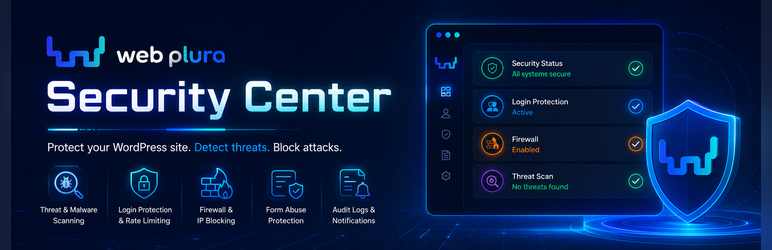 Web Plura Security Center Preview Wordpress Plugin - Rating, Reviews, Demo & Download