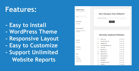 Web Stats – WordPress Theme That Can Generate Unlimited Website Analysis Reports Preview - Rating, Reviews, Demo & Download