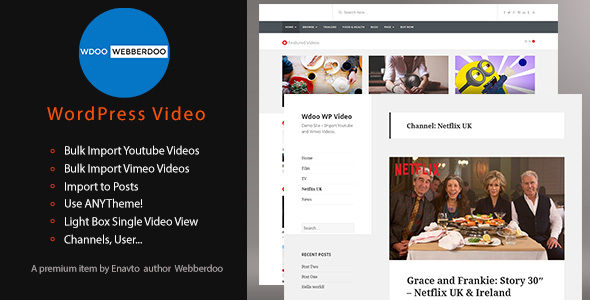Webberdoo WP Video – YouTube And Vimeo Plugin Preview - Rating, Reviews, Demo & Download
